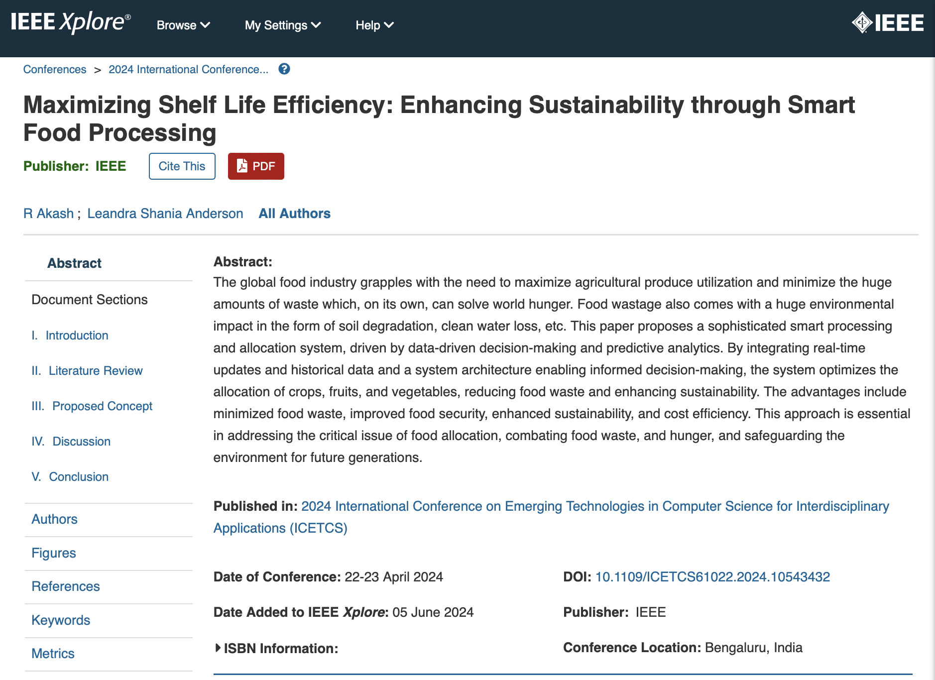 Smart Food Processing System